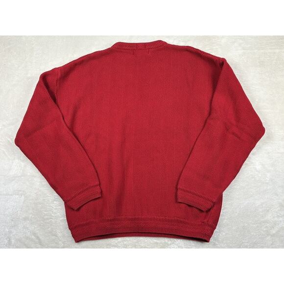 Chaps Ralph Lauren Sweater Mens Large Red Pullover Long Sleeve Knit Hand Framed - Picture 2 of 6